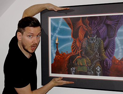 Pascal Welsing with his Lord of the Dead print